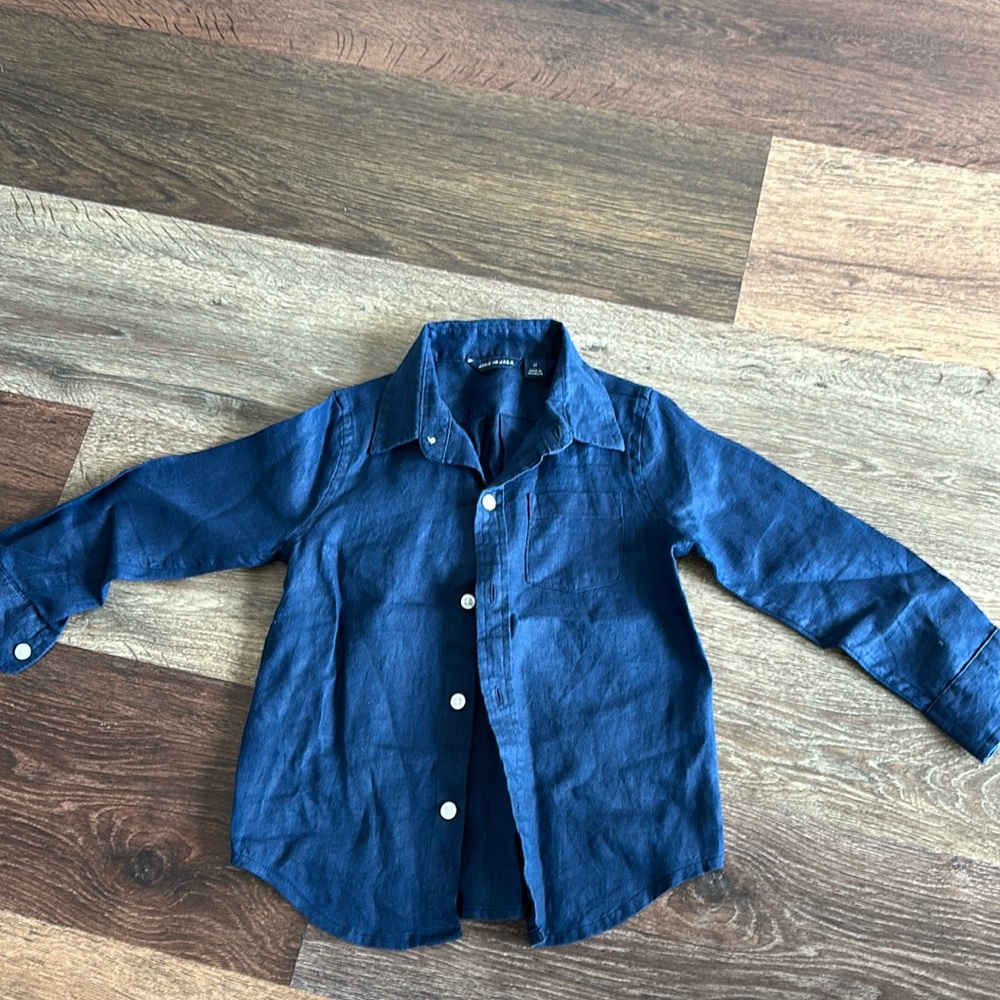 Janie and Jack linen button up shirt siz 2T